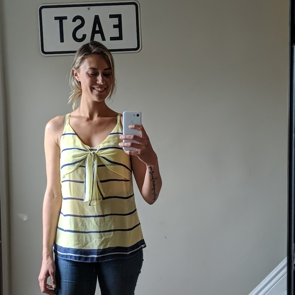 Cabi striped yellow camisole